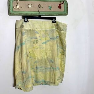 Susan Bristol women’s plus a line knee length skirt island watercolor scene